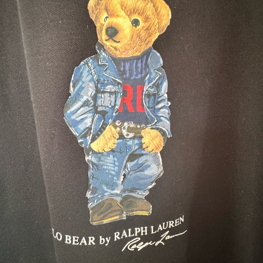 Ralph Lauren Black Sweater with Polo Bear Graphic - Picture 3 of 4